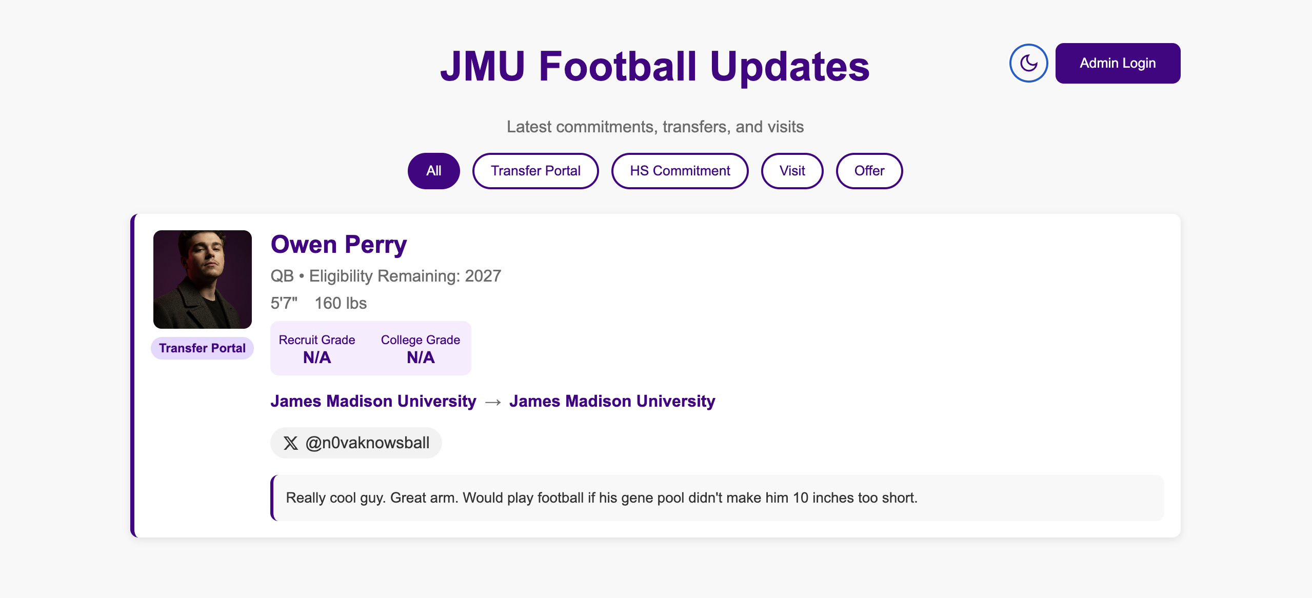 Football Tracker